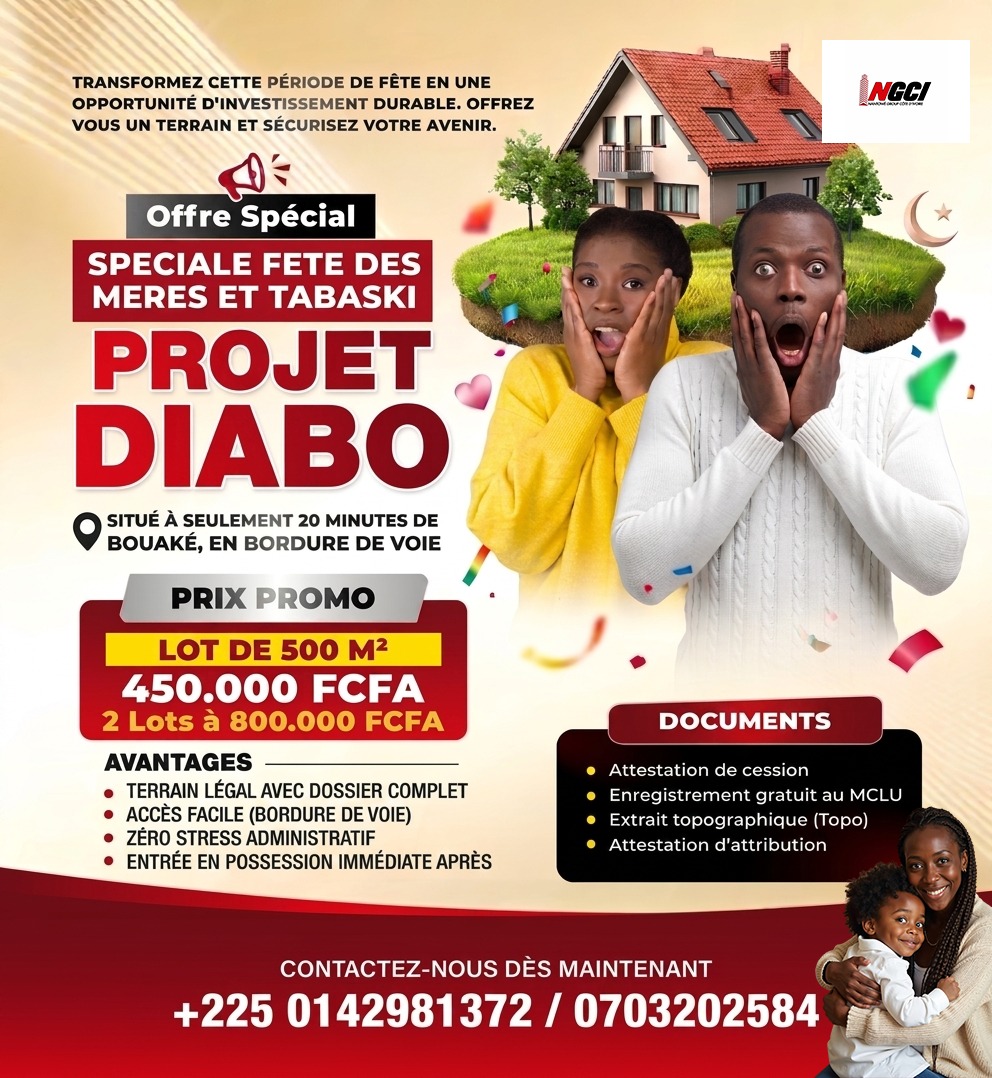 PROMOTION PROJET DE LOTISSEMENT DIABO KOFFIKRO